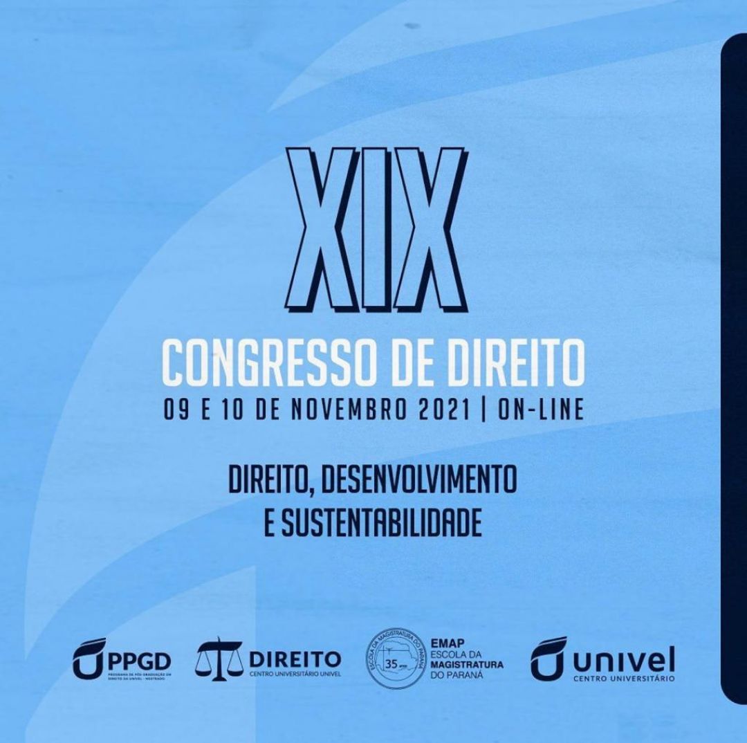 Ana Frazão participa do XIX Congresso de Direito promovido pela Univel dia 09 de novembro às 19:15.