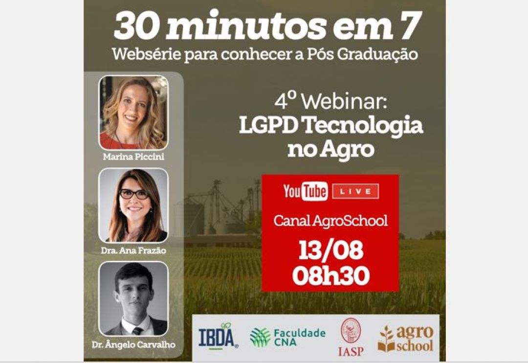 Ana Frazão e Angelo Prata de Carvalho comentam sobre LGPD e Tecnologia no Agro.
