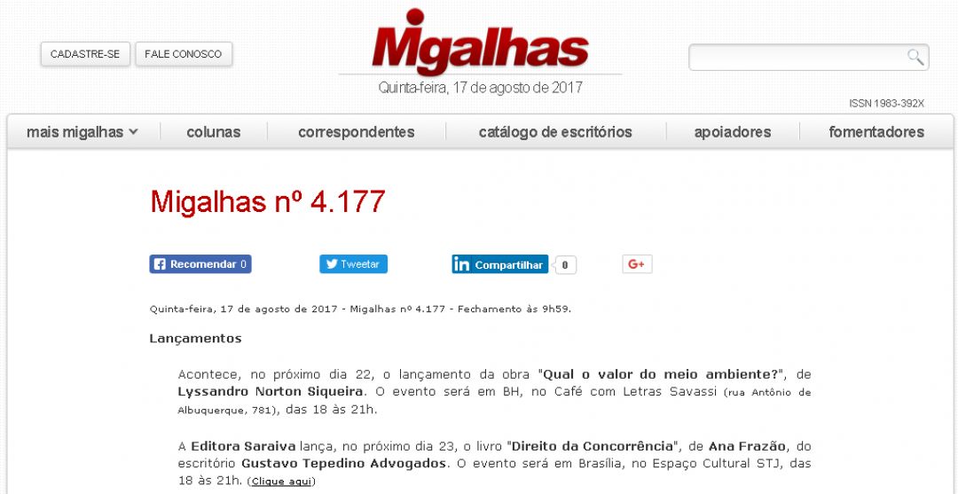 Informativo Migalhas  nº 4.177