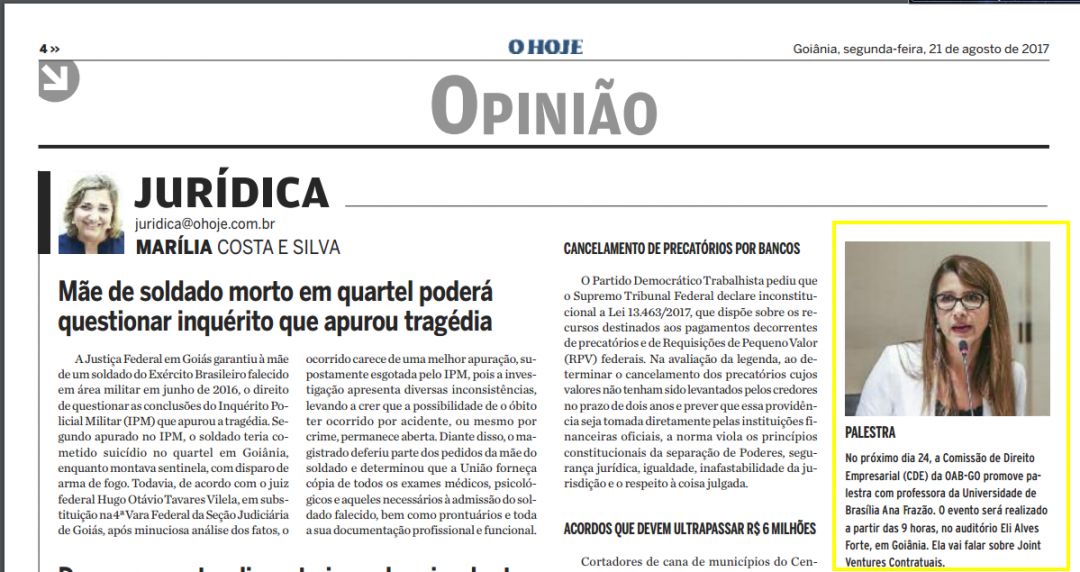 O Hoje – Coluna Jurídica