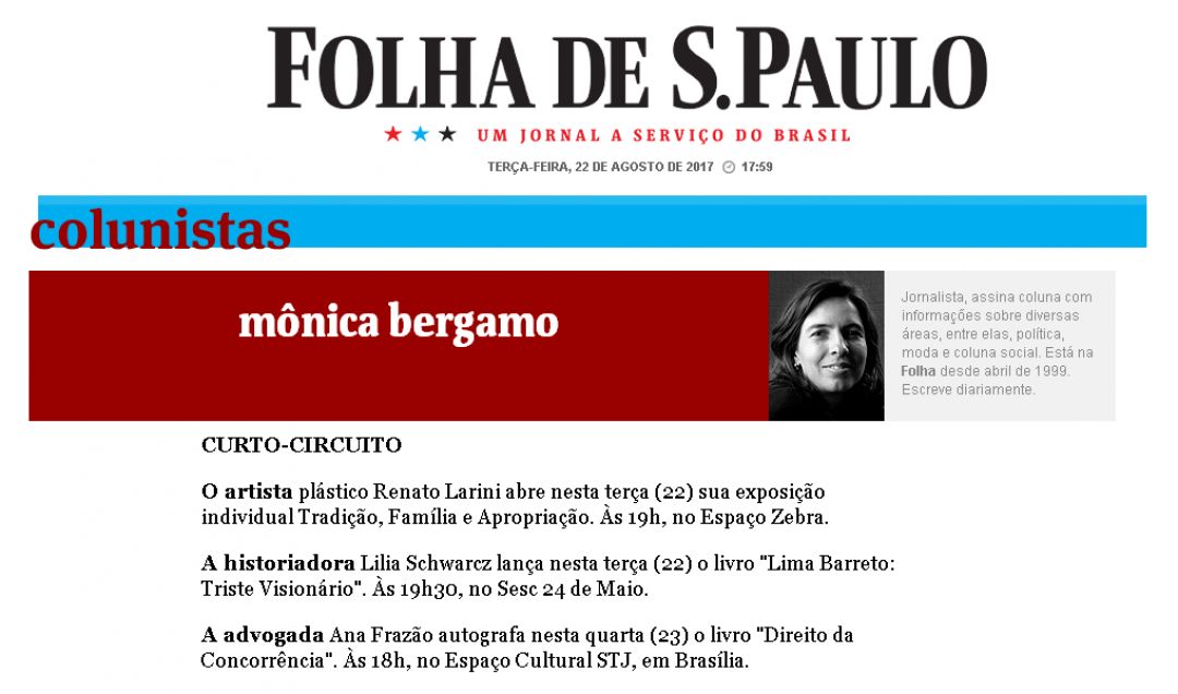 Folha de S.Paulo – Coluna Mônica Bergamo