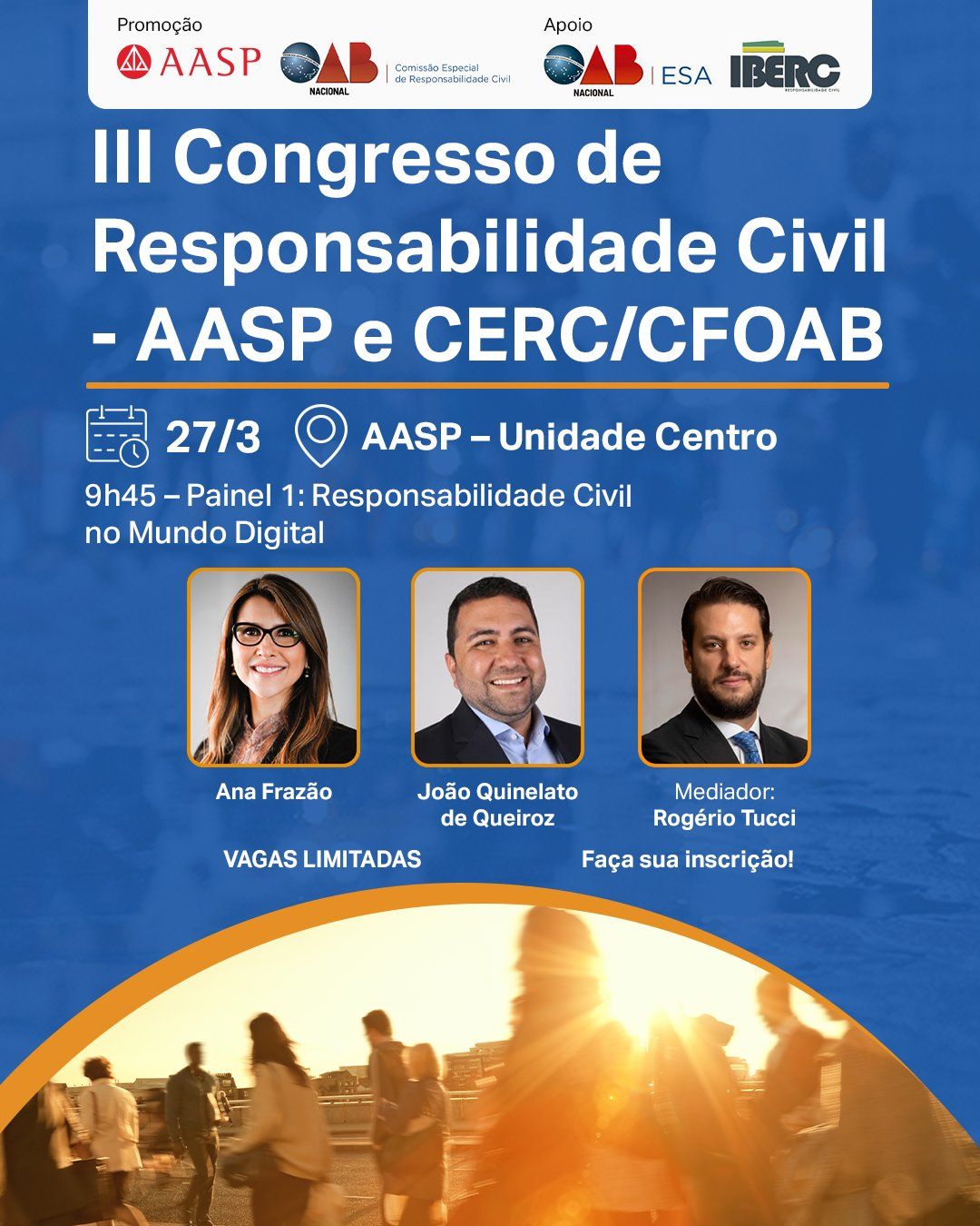 Ana Frazão participa do III Congresso de Responsabilidade Civil – AASP e Cerc/CFOAB dia 27 de março às 9:45.