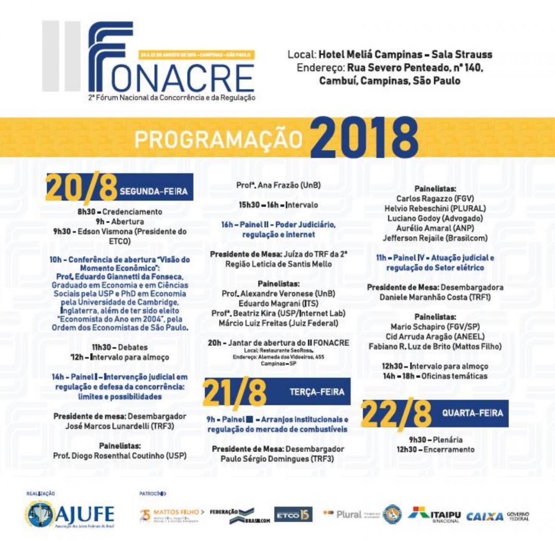 Palestra de Ana Frazão no II Fórum Nacional da Concorrência e da Regulação no dia 20.08.18