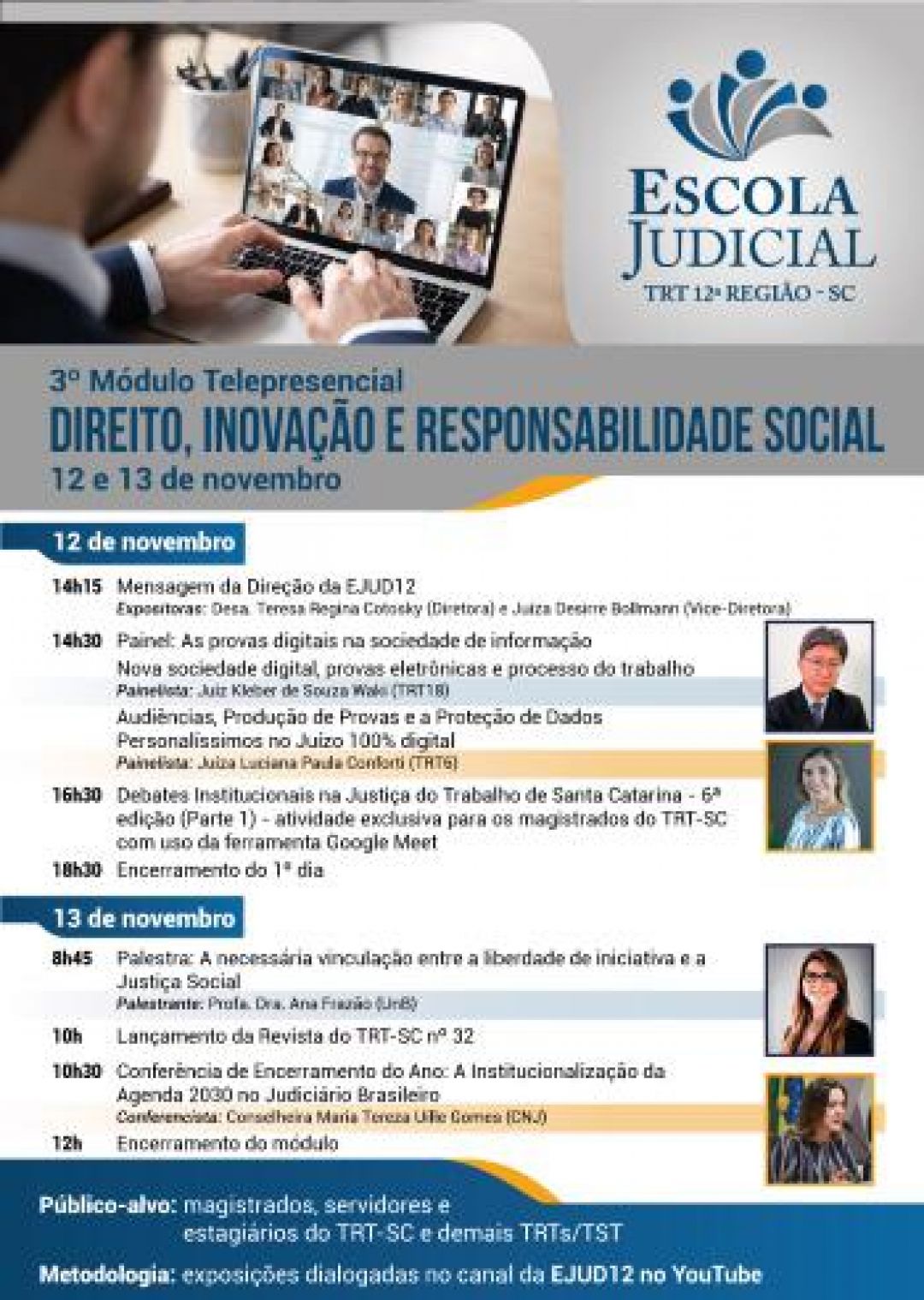 Ana Frazão participa de palestra com tema DIREITO, INOVAÇÃO E RESPONSABILIDADE SOCIAL pelo TRT 12ª região – SC