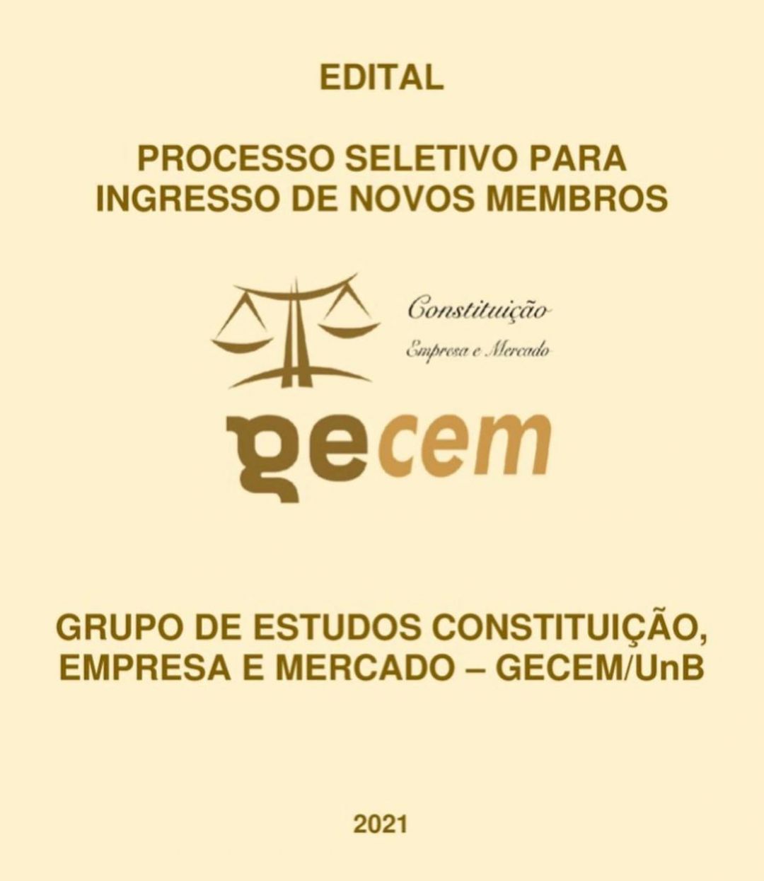 GECEM lança edital para seleção de membros externos.