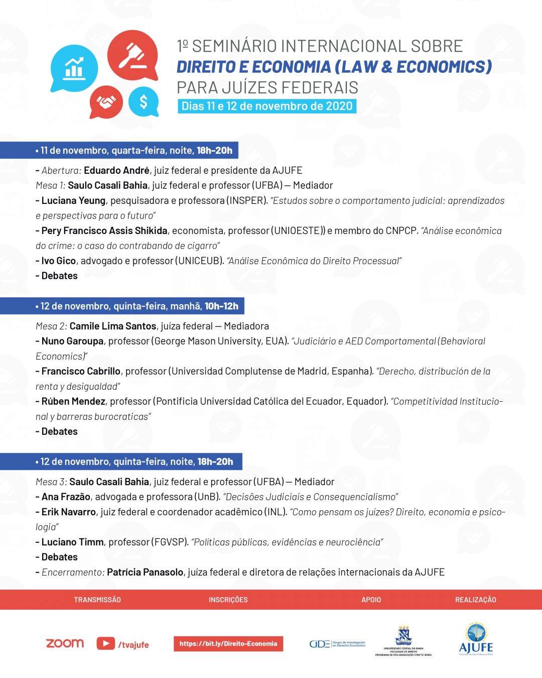 Ana Frazão participa do 1º Seminário Internacional sobre Direito e Economia.