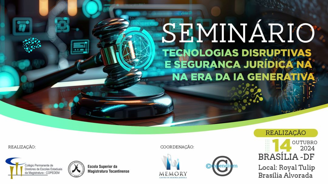Ana Frazão participa no dia 14 de outubro do Seminário De Tecnologias Disruptivas E Segurança Jurídica Na Era Da Ia Generativa às 14:00 horas.
