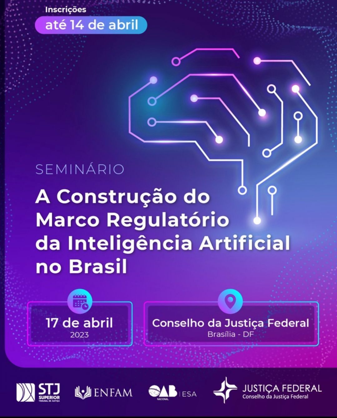Ana Frazão participa do Seminário intitulado “A construção do Marco Regulatório da Inteligência Artificial no Brasil” dia 17 de abril no Conselho da Justiça Federal.