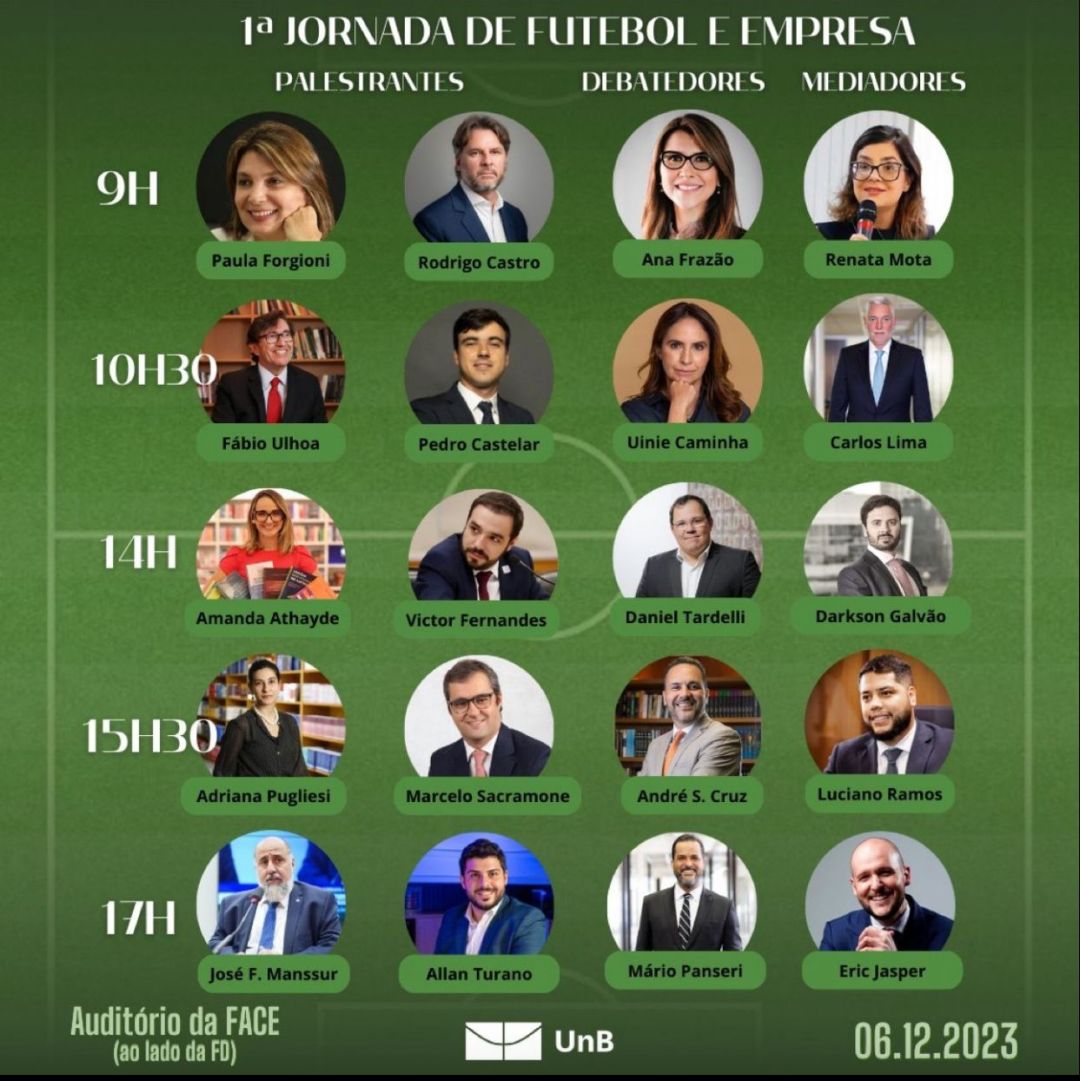 Ana Frazão participa da 1ª Jornada de Futebol e Empresa dia 6 de dezembro às 9:00 horas.