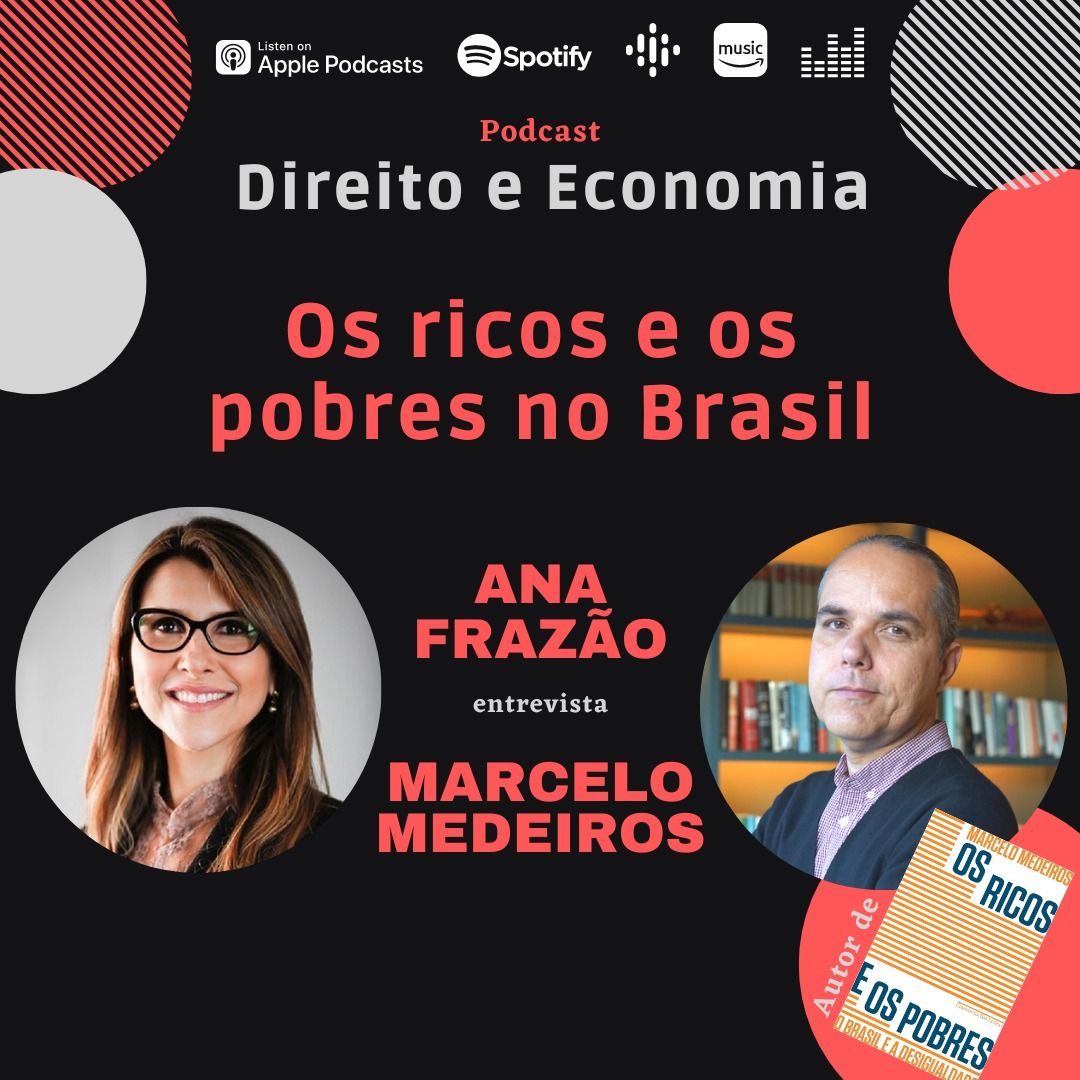 Estreia do Podcast Direito e Economia com Ana Frazão em 21 de dezembro: Os ricos e os pobres no Brasil, com Marcelo Medeiros, Professor Visitante da Columbia University.