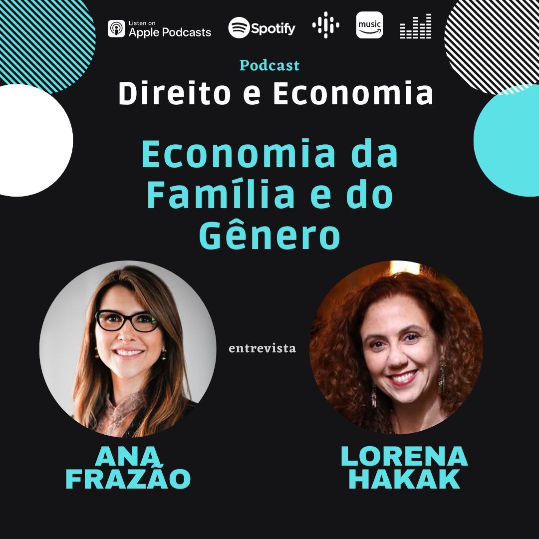Estreia do Podcast Direito e Economia com Ana Frazão em 15 de fevereiro: Economia da Família e do Gênero, com Lorena Hakak.