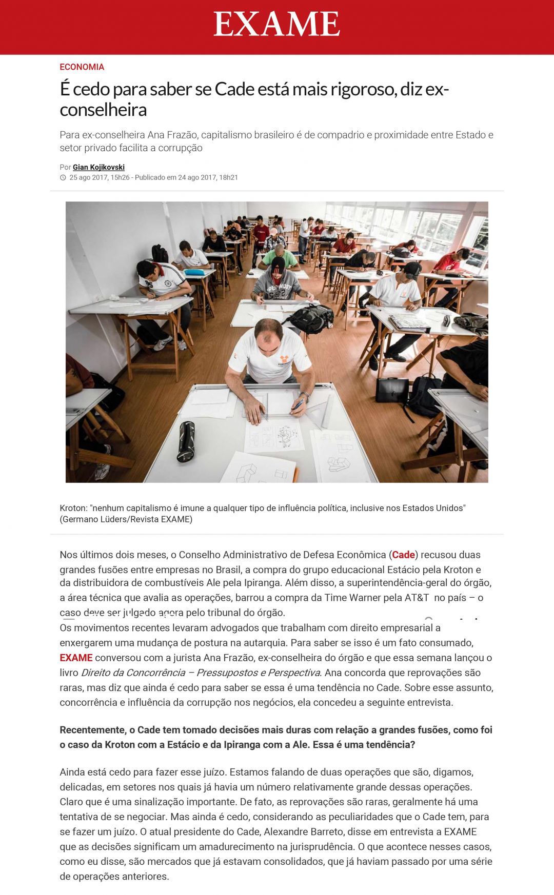 EXAME: É cedo para saber se Cade está mais rigoroso, diz ex-conselheira