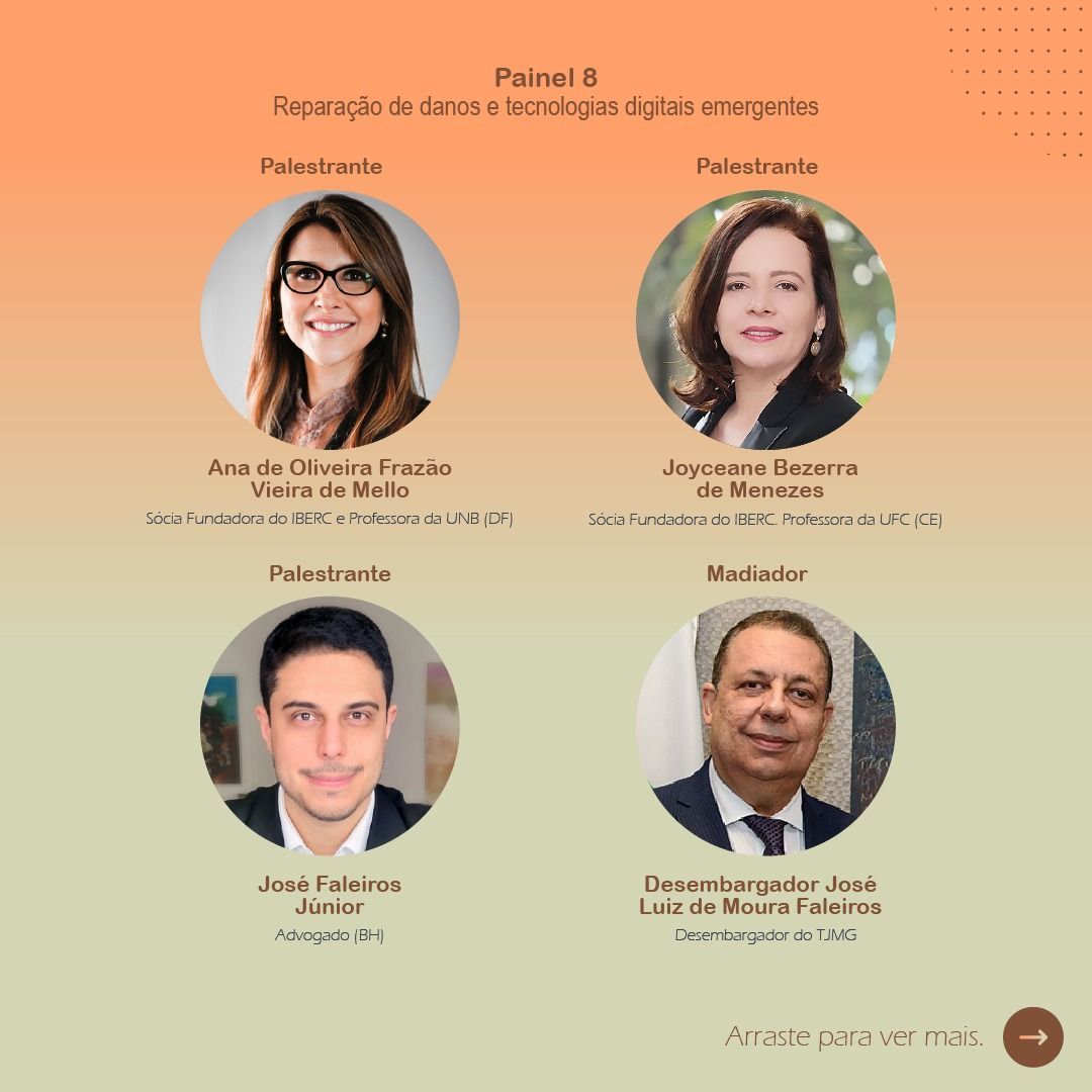 Ana Frazão participa do Congresso IBERC TJMG com o tema “Responsabilidade Civil nos Tribunais no Século XXI” dia 18 de abril às 14:00.