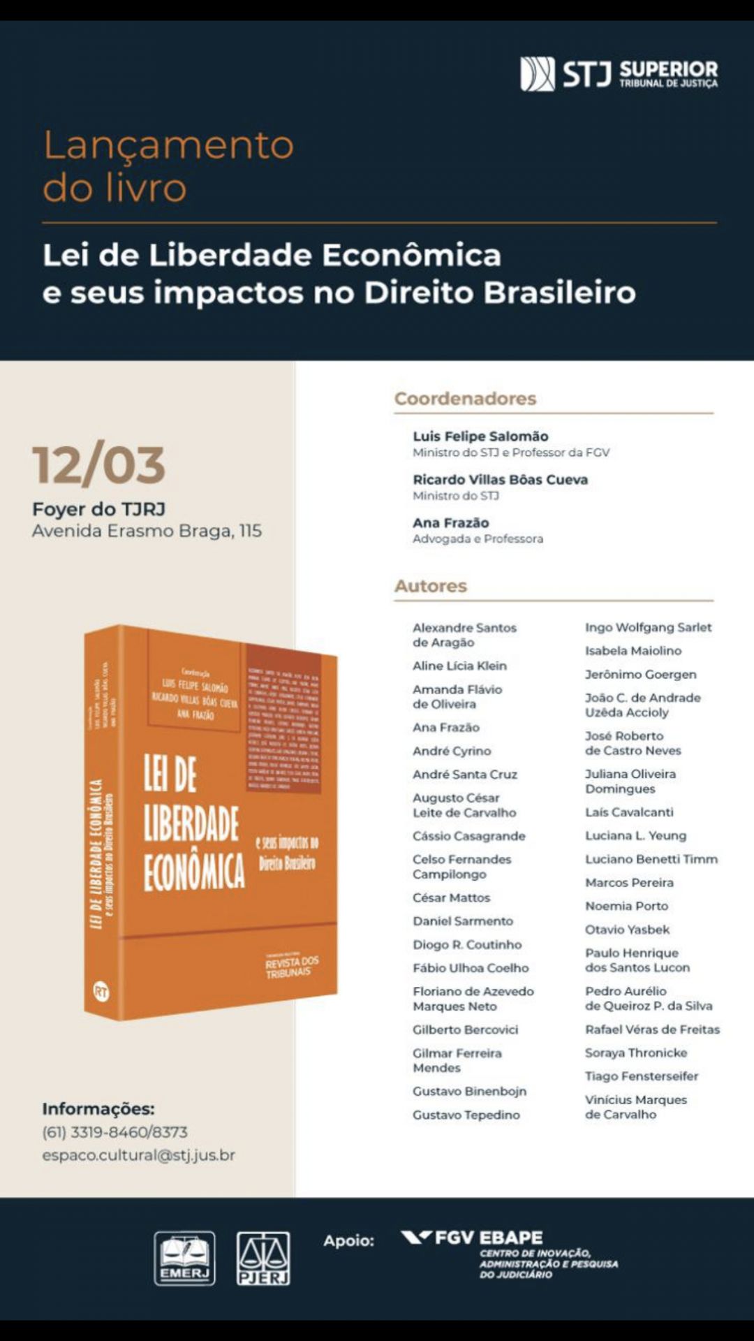 Ana Frazão lança livro no Rio de Janeiro no dia 12/03