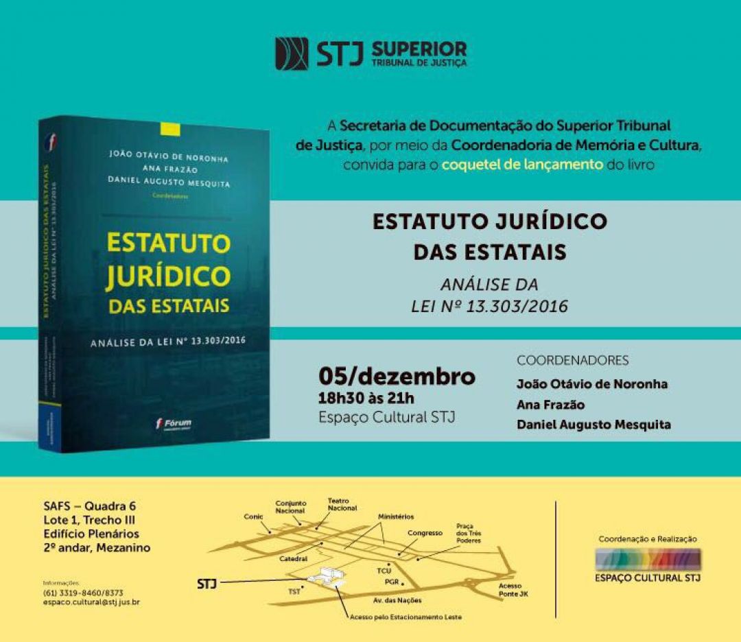 Ana Frazão lança livro “Estatuto Jurídico das Estatais” no STJ no dia 05/12 às 18.30